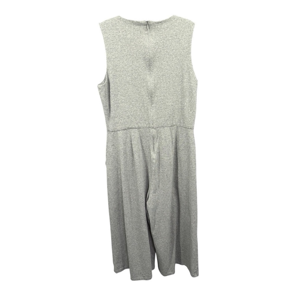 Eileen Fisher Moon Gray Organic Cotton Cropped Wide Leg Jumpsuit Size XS - Picture 2 of 7